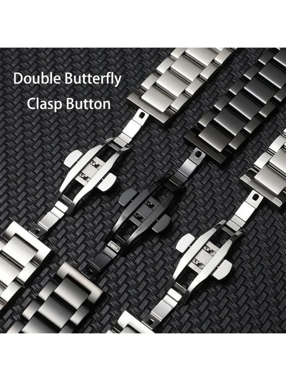 Curved End Stainless Steel Watch Band 14mm-24mm | Polished & Brushed Metal Strap